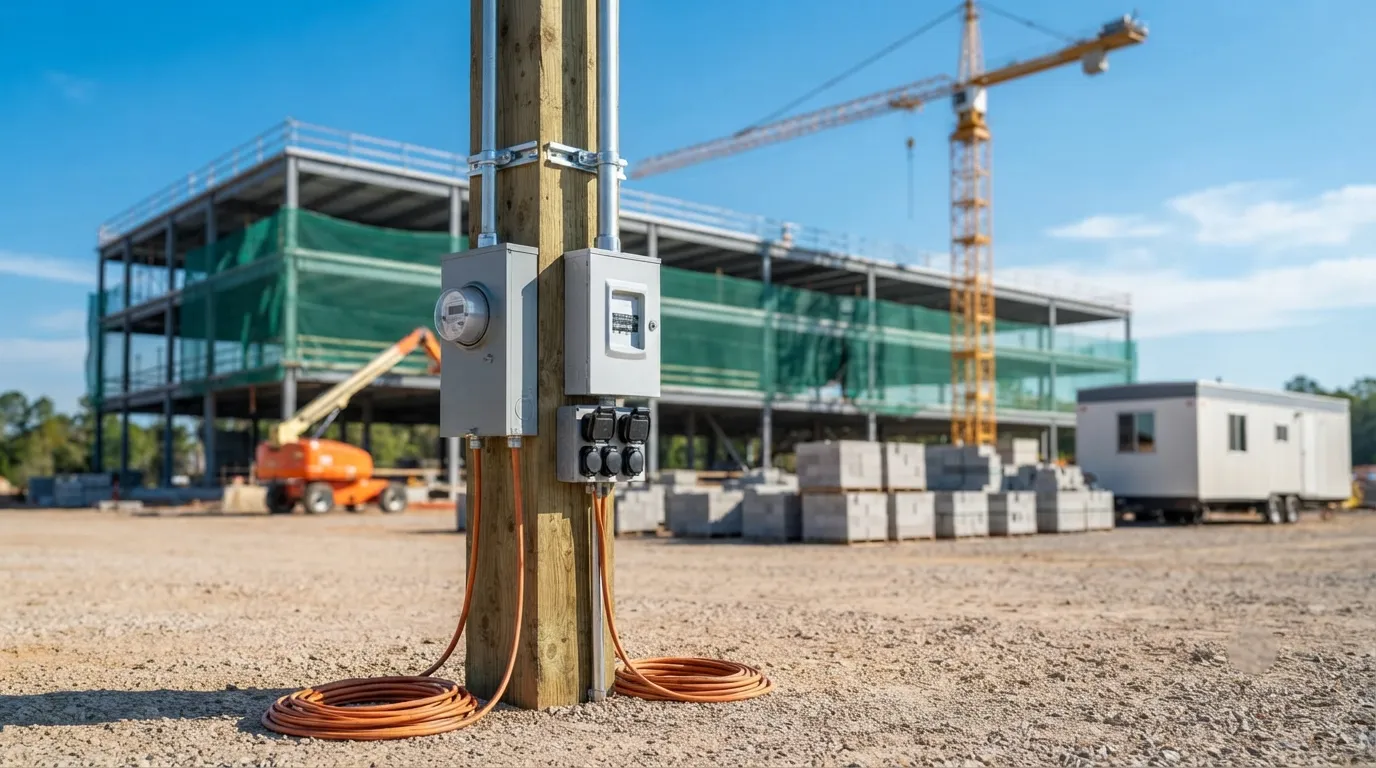 Temporary Power Pole in Georgetown, TX